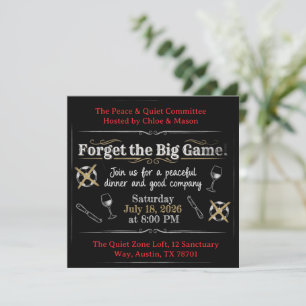 Invitación ¡Olvidate del Gran Juego! Cena Elegante Anti-Fútbo
