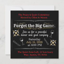 Invitación ¡Olvidate del Gran Juego! Cena Elegante Anti-Fútbo