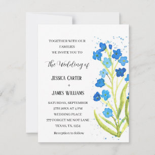 Invitación Olvídenme, no acuarela, Boda floral
