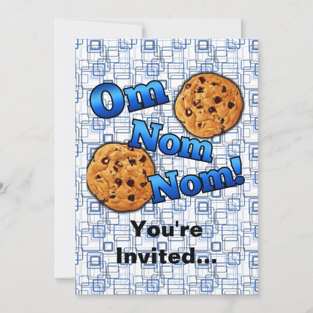 Invitación Om Nom, Meme Love Cookies (Anverso)
