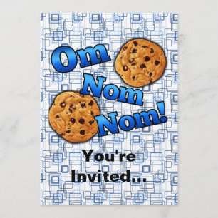Invitación Om Nom, Meme Love Cookies