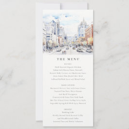 Invitación Omaha Nebraska Watercolor Landscape Wedding  Menu
