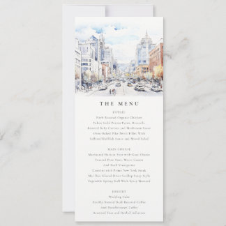 Invitación Omaha Nebraska Watercolor Landscape Wedding  Menu