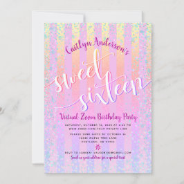 Invitación Ombre arcoiris virtual dulce dieciséis cumpleaños