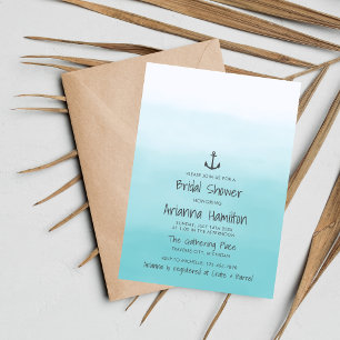 Invitación Ombre Beach Destination Ocean Anchor Bridal Shower