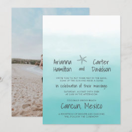 Invitación Ombre Beach Destination Ocean Starfish Boda