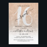 Invitación Ombre dulce Ombre blanco de oro espartano 16<br><div class="desc">Esta dulce y dulce moda de dieciséis años es perfecta para el día especial de tu hija adolescente. Cuenta con un purpurina fino y blanco brillante, grande, "16", encima de un brillante y lindo fondo dorado y falso purpurina blanco gradiente gris. Es sencillo, único, moderno, bonito y elegante. ***NOTA DE...</div>