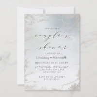 Ombre Dusty Blue Frosted Silver Wedding Ducha