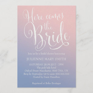 Invitación Ombre Fairytale Aquí viene la ducha de novia