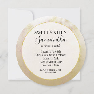 Invitación Ombre Glitzy Dorado Dieciséis