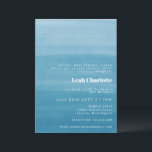 Invitación Ombre Gradiente Dip Dye Ocean Blue Bat Bar Mitzvah<br><div class="desc">Personalizado Ombre Gradiente Dip Dye Ocean Blue Bat o Bar Mitzvah Invitación</div>