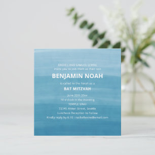 Invitación Ombre Gradiente Moderno Océano Azul Turquesa Bar M