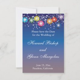 Invitación Ombre Luces de Linterna Arcoíris Boda Guardar la F
