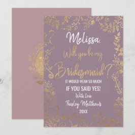 Invitación Ombre Mauve Lilac Purpurina de Floral Ooral