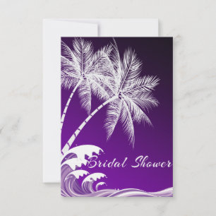 Invitación OMBRÉ PURPLE TROPICAL PALMS Bridal Shower