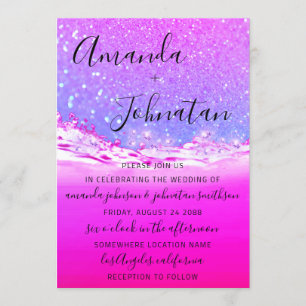 Invitación Ombre rosa de Aloha Aloha Spark boda