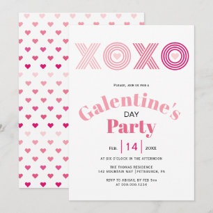 Invitación Ombre rosa HOHO corazones Galentines Day fiesta