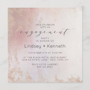Invitación Ombre Rubor Pink Frosted Square Engagement Party