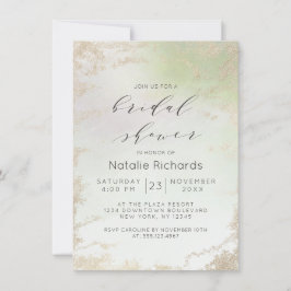 Invitación Ombre Spring Green Relieve metalizado dorado Froda
