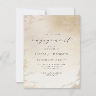 Invitación Ombre Yellow Frost Relieve metalizado Engagement P