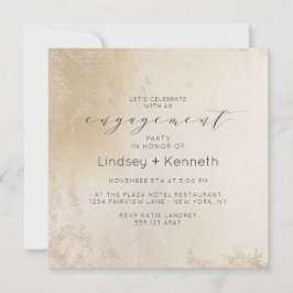 Invitación Ombre Yellow Frost Square Engagement Party