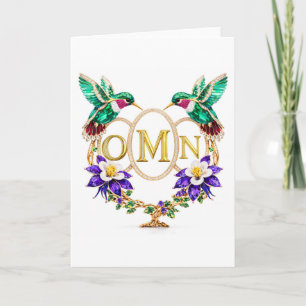 Invitación OMN Colibrí Cualquier Letra Personalizada Plegada 