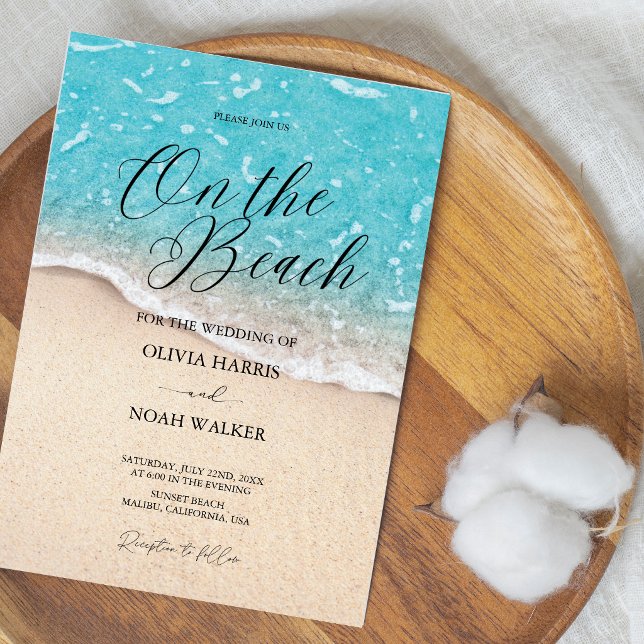 Invitación On The Beach Blue Ocean wedding Invitation (Subido por el creador)