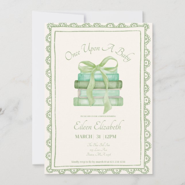 Invitación Once Upon A Baby Baby Shower Invitation  (Anverso)