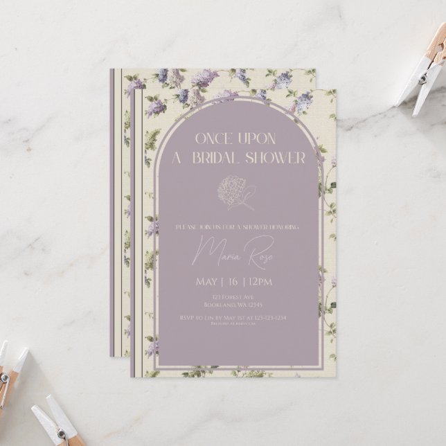 Invitación Once Upon A Bridal Shower Invitation (Anverso/Reverso In Situ)