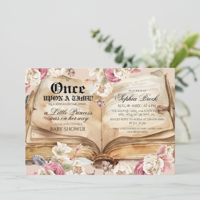 Invitación Once Upon A Time Baby Shower (Anverso de pie)