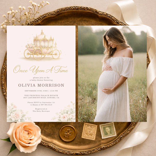 Invitación Once Upon A Time Princess Photo Baby Shower (Subido por el creador)