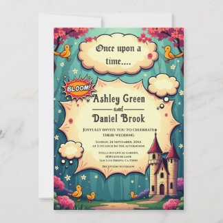 Invitación Once Upon A Time Woodland Castle Fairytale Wedding
