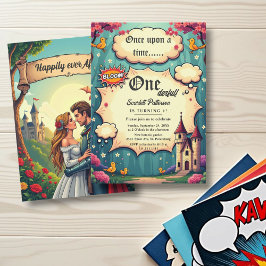 Invitación Once Upon A Time Woodland Fairytale 1er cumpleaños