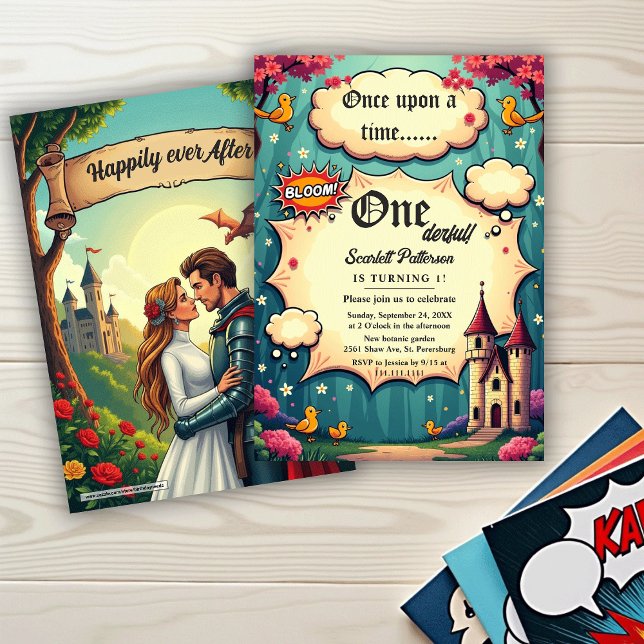 Invitación Once Upon A Time Woodland Fairytale 1st Birthday (Subido por el creador)