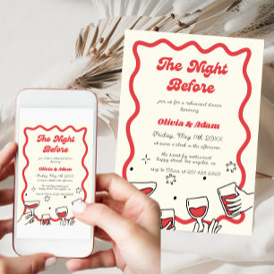 Invitación Onda Retro La Noche Antes De La Cena Del Ensayo