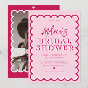 Invitación Onda retro Whimsical Bridal Shower