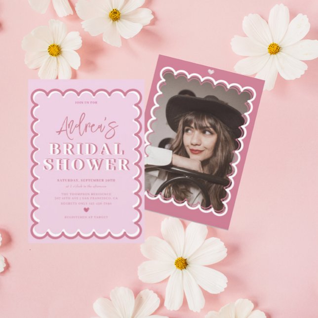 Invitación Onda retro | Whimsical Bridal Shower (Subido por el creador)