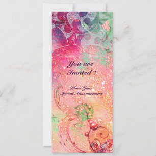 Invitación ONDAS, brillantes destellos rojos verdes  azules r