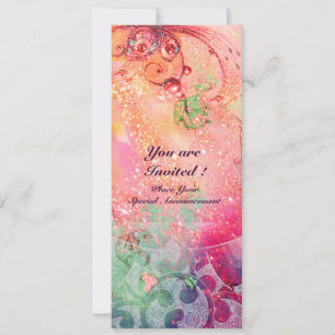 Invitación ONDAS , brillantes rojas verdes azules rosadas d