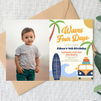 Ondas cuatro días de surf Board Blue 4Cumpleaños F