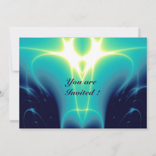 Invitación ONDAS DE LUZ ,Azul,Púrpura,Blanco