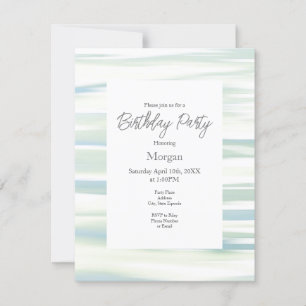Invitación Ondas de sabio turquesa suave