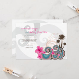 Invitación Ondas tropicales de Hibiscus rosa Boda de destino