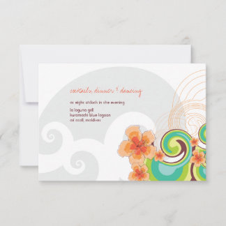 Invitación Ondas Tropicales Recepción de Boda Hibiscus Beach