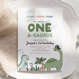 Invitación One-a-saurus Birthday Party Invitation