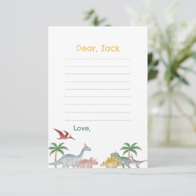 Invitación One A Saurus Dinosaur Birthday Time Capsule card (Anverso de pie)