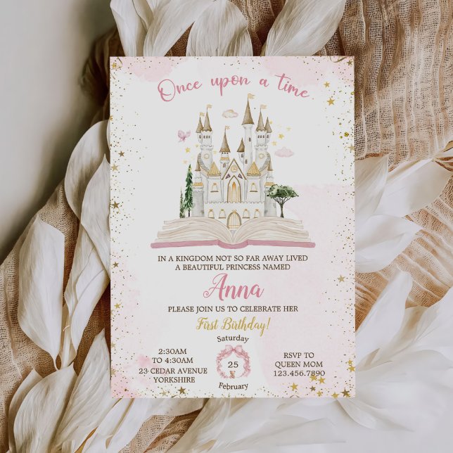 Invitación One-ce Upon A Time Princess 1st Birthday Party (Subido por el creador)