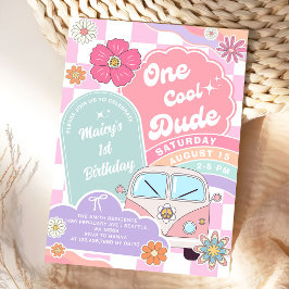 Invitación One Cool Dude Summer Party 1st Birthday Invitation