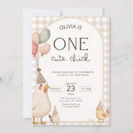 Invitación One Cute Chick Birthday This Chick is One