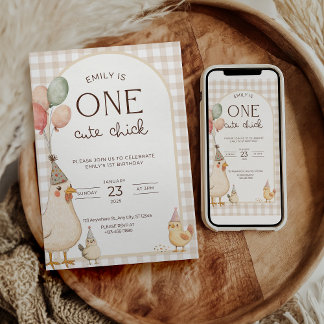 Invitación One Cute Chick Birthday This Chick is One